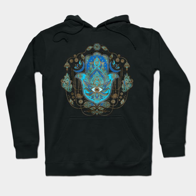 Hamsa Hand -Hand of Fatima Ornament Hoodie by Nartissima